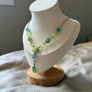 Avon Green Multi-Stone Y-shape Necklace - Women Jewelry